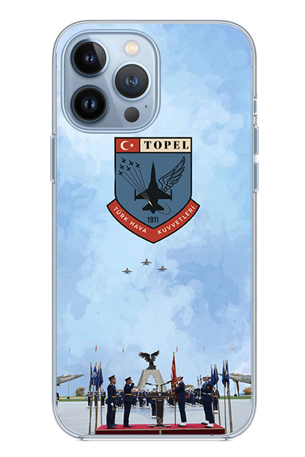 حافظة سيليكون متوافقة مع iPhone 13 PRO MAX من القوات الجوية التركية مطبوع - 1