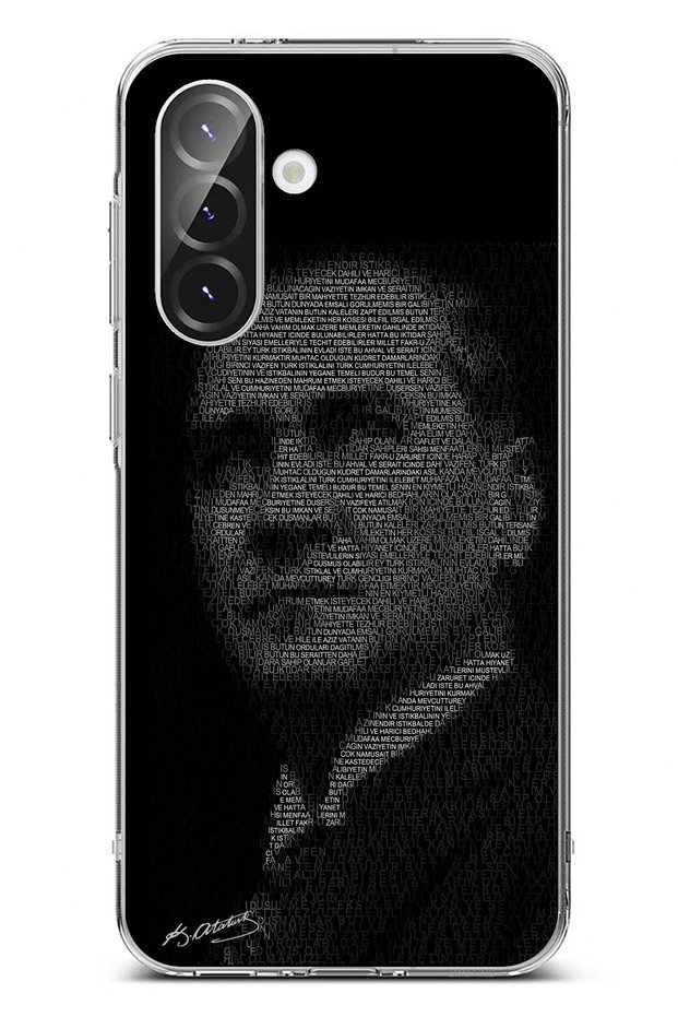 Samsung Galaxy A56 Compatible Youth Inscription Ataturk Silhouette Printed Silicone Case