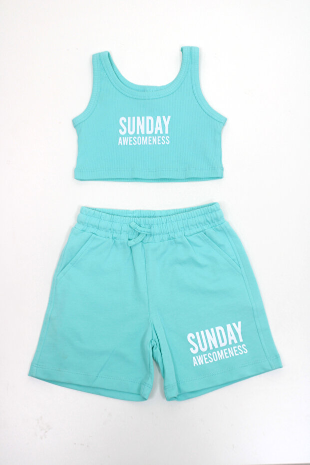 Dmb girl's combed cotton crop shorts set