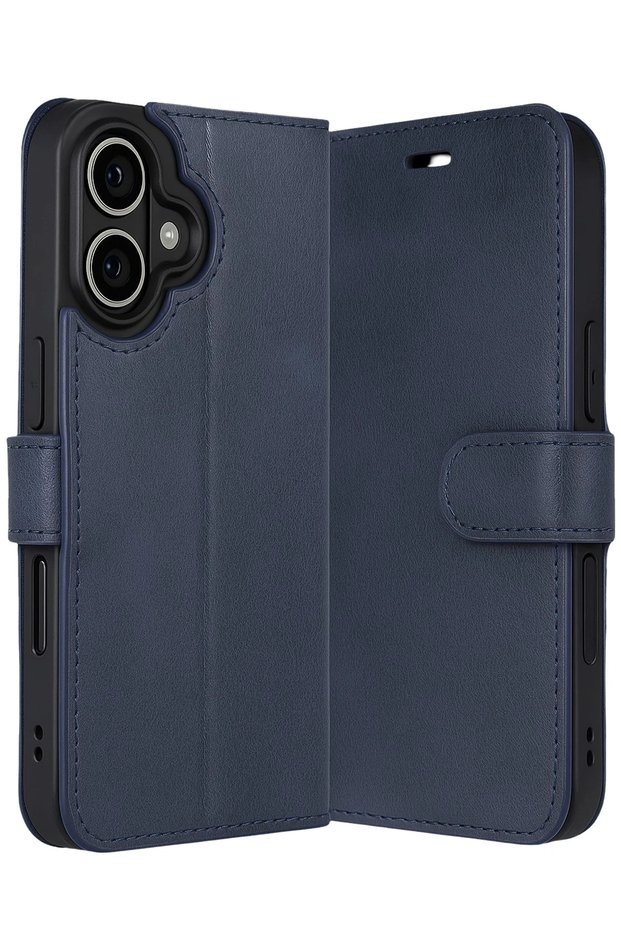 iPhone 17 Compatible Leather Case with Camera Protection, Stand and Card Holder