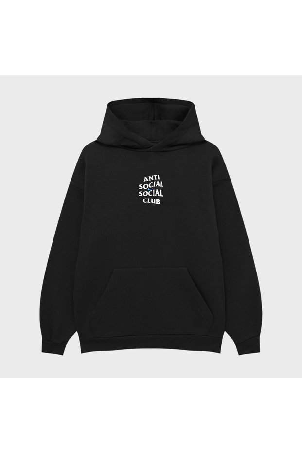 Unisex Anti Off W Social Printed 3 İplik Ş Fleece-Lined Hoodie Sweatshirt