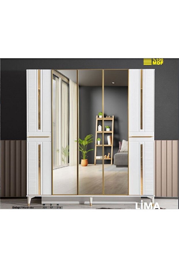LİMA MDF 5 KAPILI DOLAP - 1