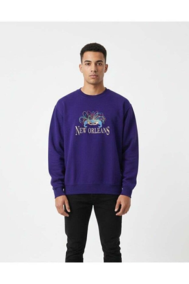 Classic Men’s Purple New Orleans Printed Sweatshirt
