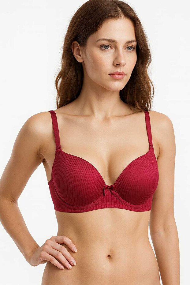 حمالة صدر مبطنة بنمط أساسي باللون العنابي 260 - 1