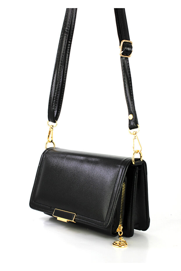 Women's Small Shoulder Bag with Snap Closure and Phone Compartment