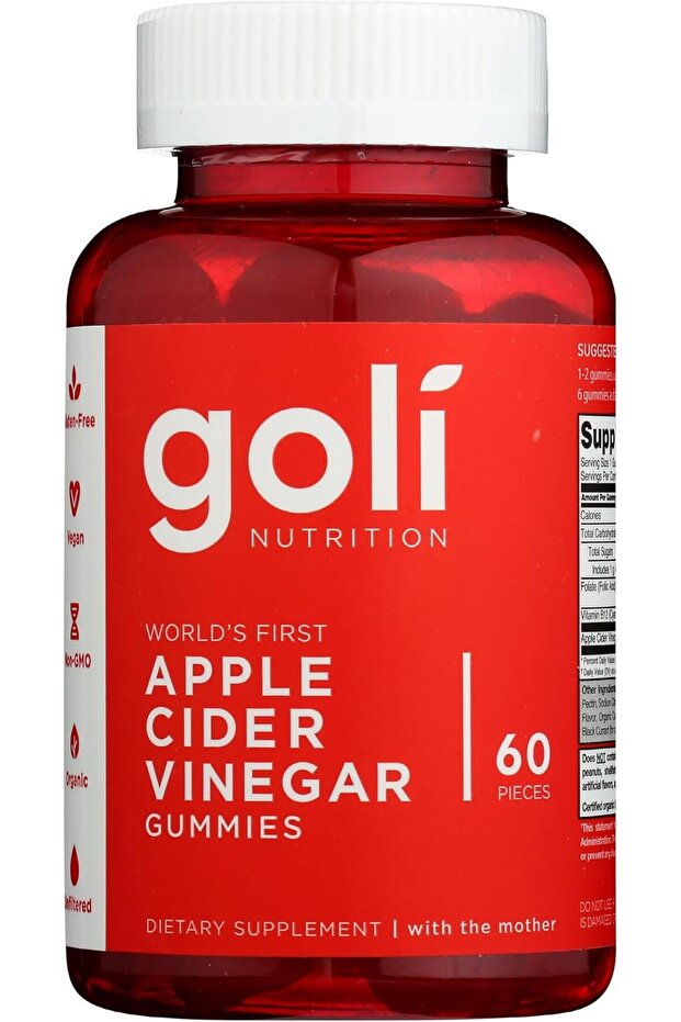 Apple Cider Vinegar Gummy Vitamins - 60 Count - Vitamin B12, Gelatin-Free, Gluten-Free, Vegan &