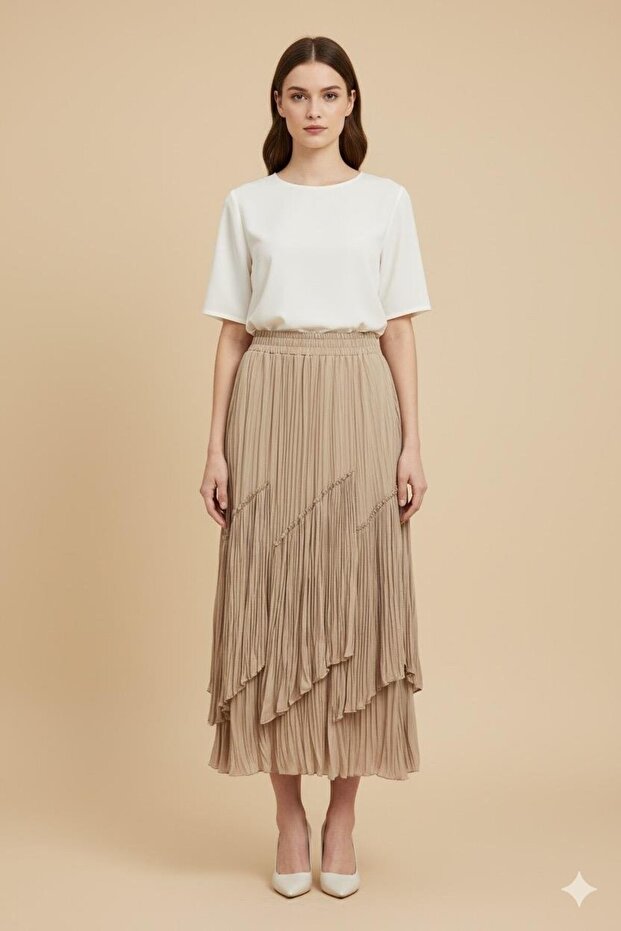 5475 Viola Piecewise Pleated Skirt