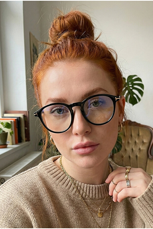 Brooklyn Round Bone Blue Light Filter Screen Glasses - 1