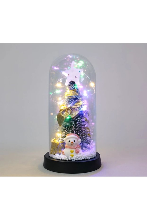 New year's themed lighted decorative glass lantern alk5079
