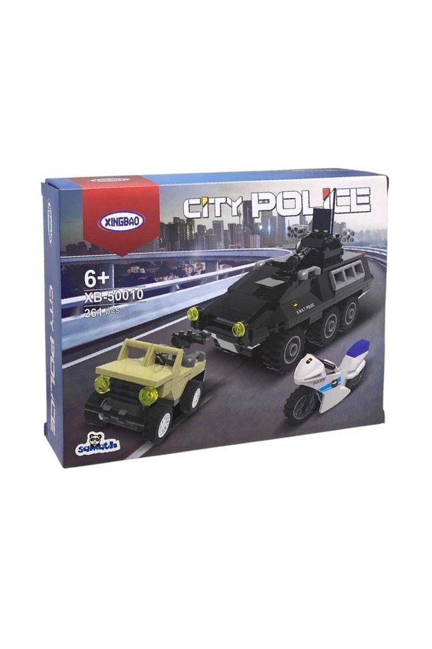 City Police Building Set 261 Piece Educational Block Set with Police Vehicles