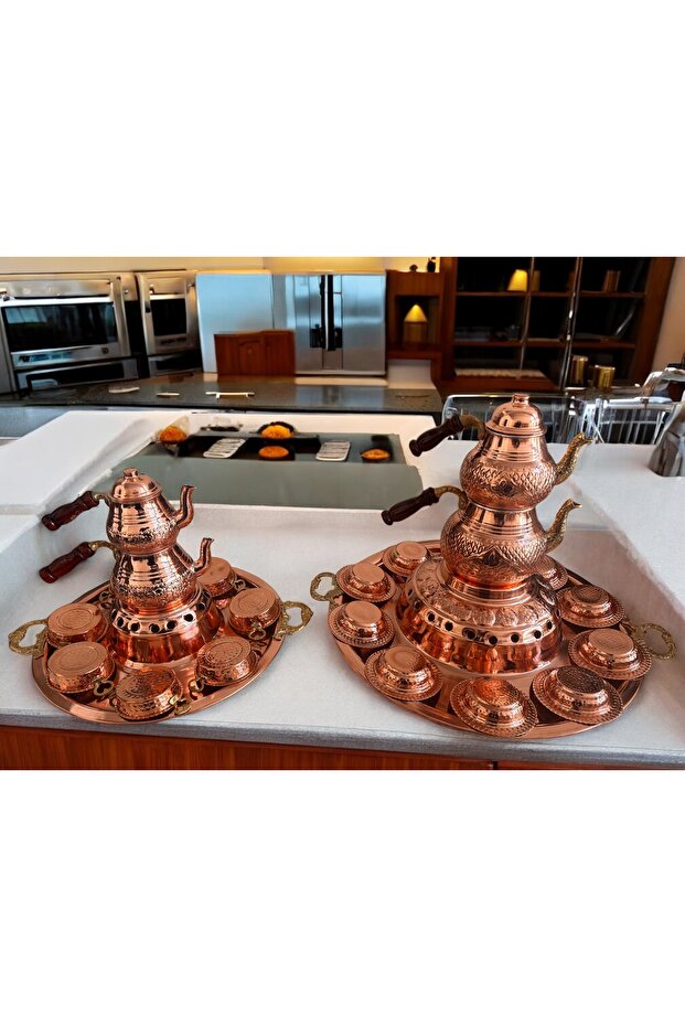 طقم فطور نحاسي مكون من قطعتين - 2