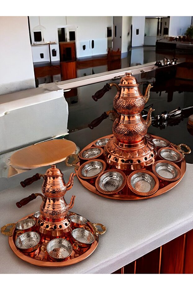 طقم فطور نحاسي مكون من قطعتين - 4