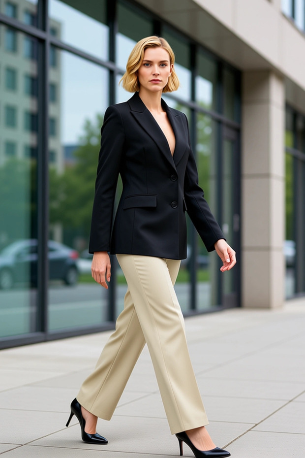 Women's Fitted Jacket Collar Long Sleeve Plain Woven Functional Durable Quality Comfortable Modern