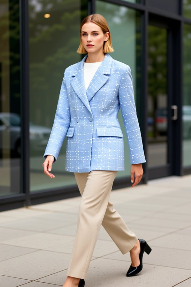 Women's Woven Tweed Blazer Jacket Lapel Long Sleeve Functional Durable Quality Comfortable Sport