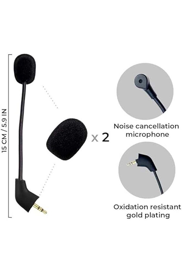 ميكروفون بديل متوافق مع سماعات Kingston HyperX Cloud و Cloud X و Cloud II الإصدار الأول - 2