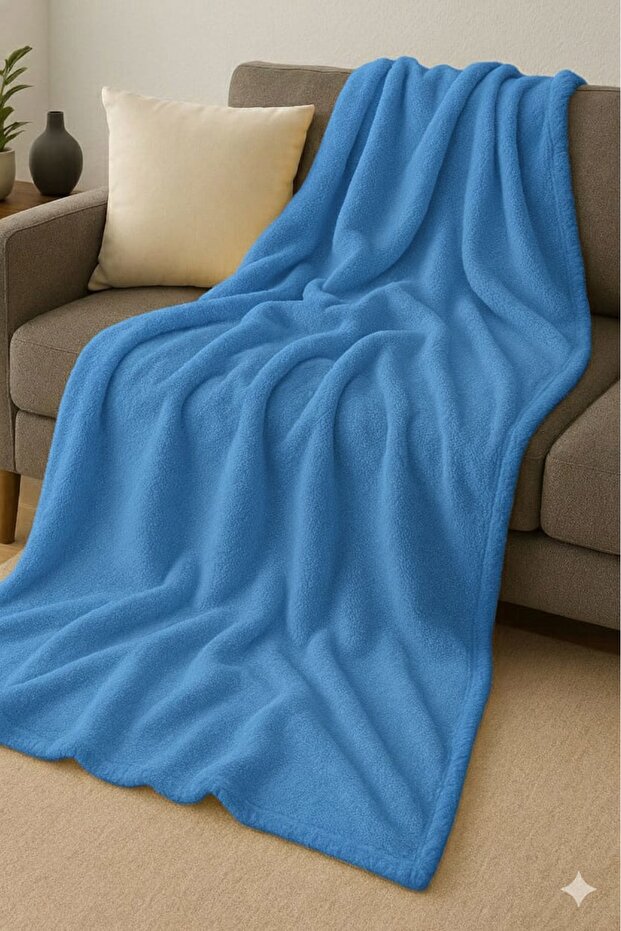 Blue Fleece Tv Blanket 130X180 cm Single Plush Tv Blanket