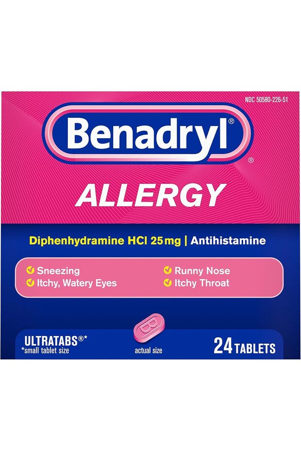 Ultratabs Antihistamine Allergy Relief Tablets, Diphenhydramine HCl 25mg, 24 Count (Pack of