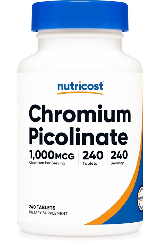Chromium 1000mcg, 240 Tablets - Gluten Free, Non-GMO