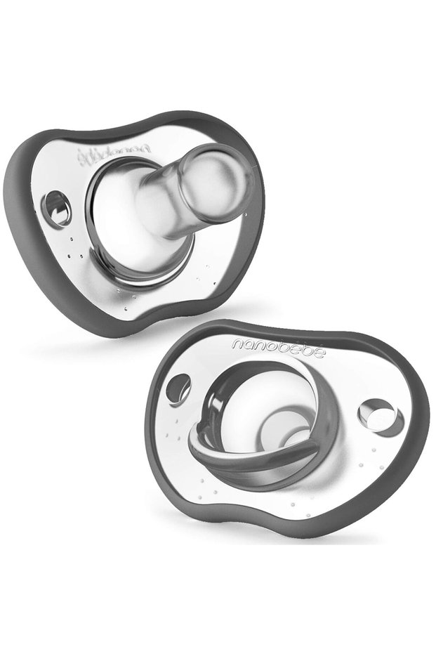 Nanobebe Baby Pacifiers 0-3 Month - Orthodontic, Curves Comfortably with Face Contour, Award Winning