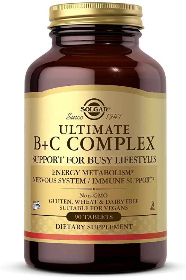 Ultimate B+C Complex, 90 Tablets, Energy metabolism, Nervous system, Immune support