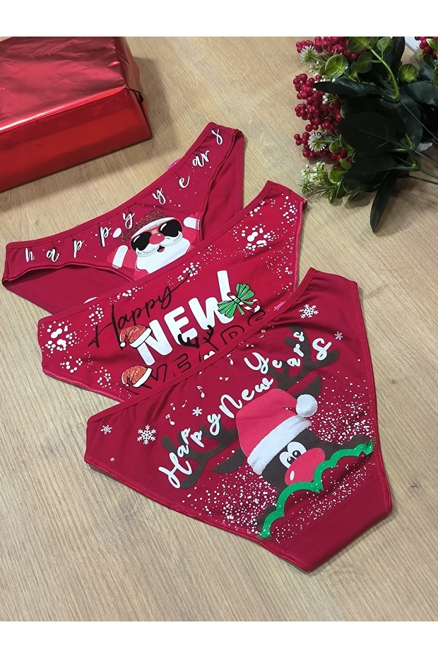 yılbaşı özel 3'lü bikini slip külot - 2