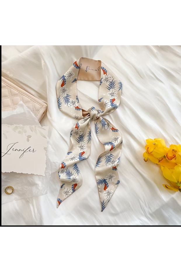 Design Scarf - Thin Neck Shawl - Bag Accessory - 84cm