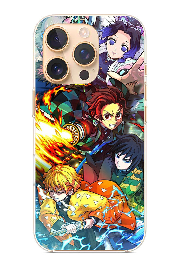 حافظة سيليكون متوافقة مع هاتف iPhone 16 PRO من Demon Slayer: Demon Hunters B مطبوع - 1