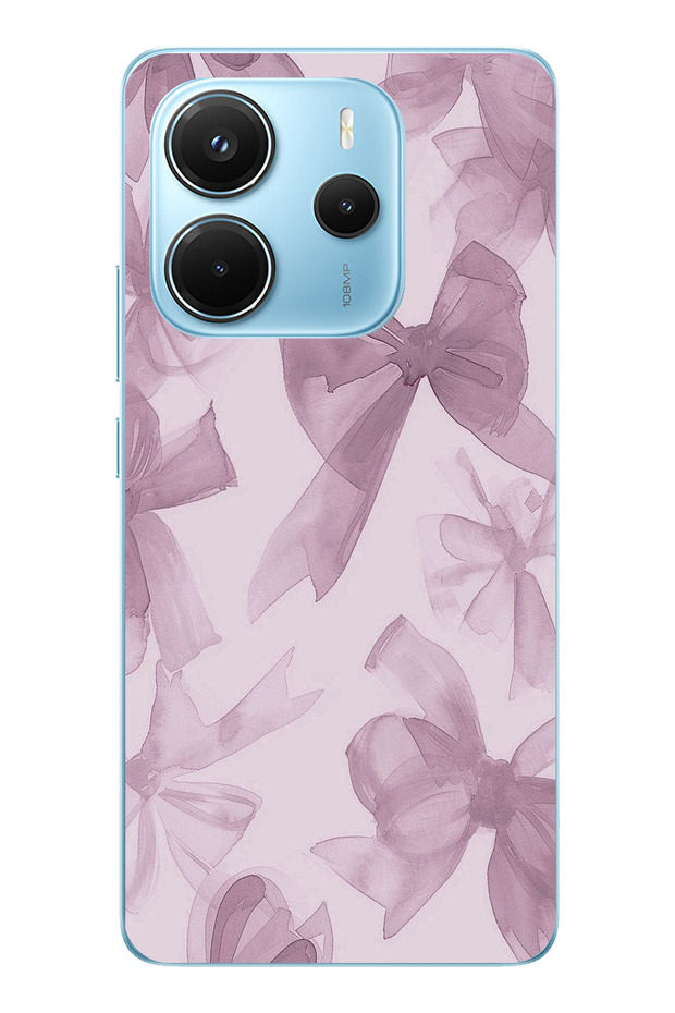 حافظة سيليكون متوافقة مع هاتف Redmi Note 14 4G باللون البنفسجي مطبوع - 1