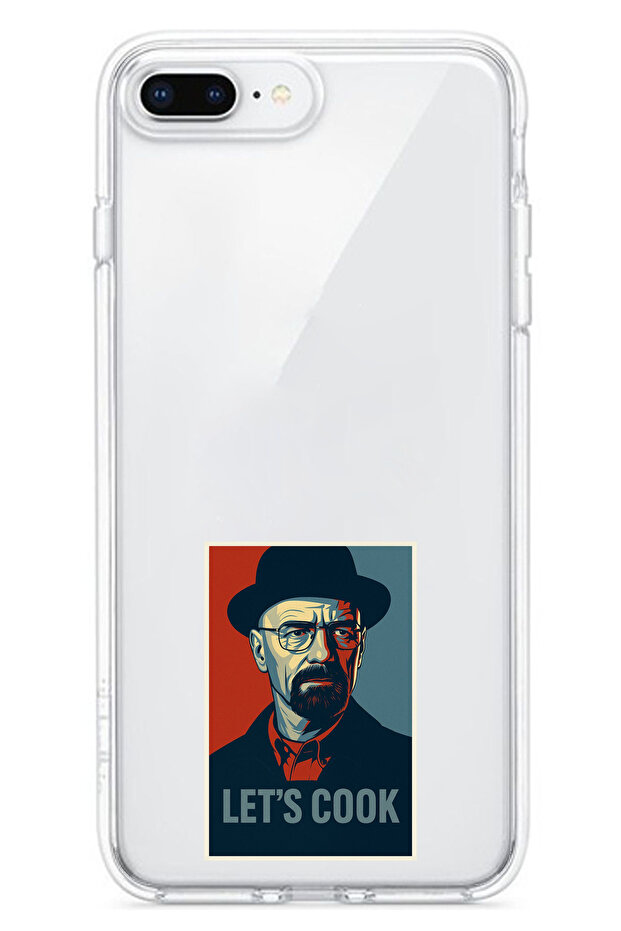 حافظة سيليكون متوافقة مع هاتف iPhone 7 PLUS-8 PLUS Lets Cook Banner مطبوع - 1