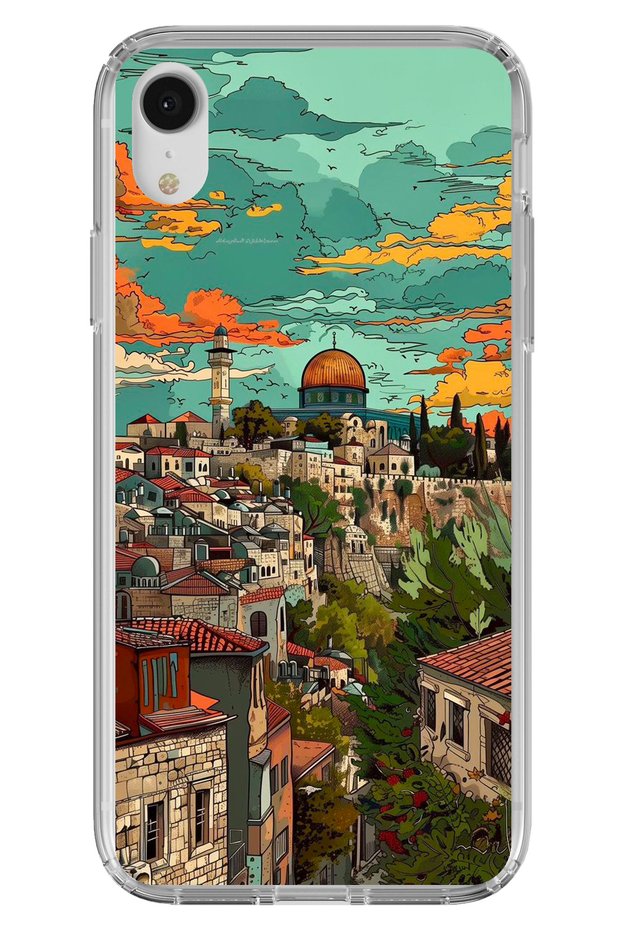 iPhone Xr Compatible Free Palestine and Al-Aqsa Mosque Printed Silicone Case