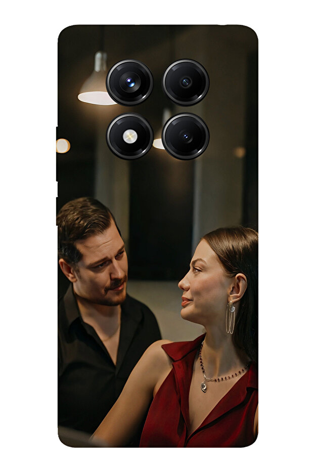 حافظة سيليكون متوافقة مع هاتف Redmi Note 14 PRO 5G - Eşref وNisan مطبوع - 1