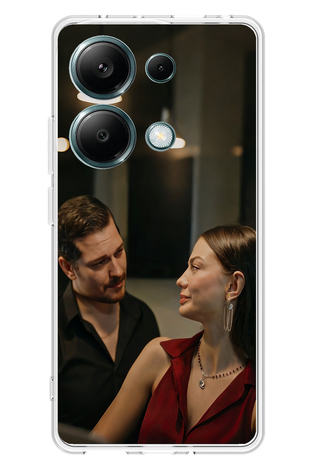 حافظة سيليكون متوافقة مع هاتف Redmi Note 13 PRO 4G - Eşref وNisan مطبوع - 1