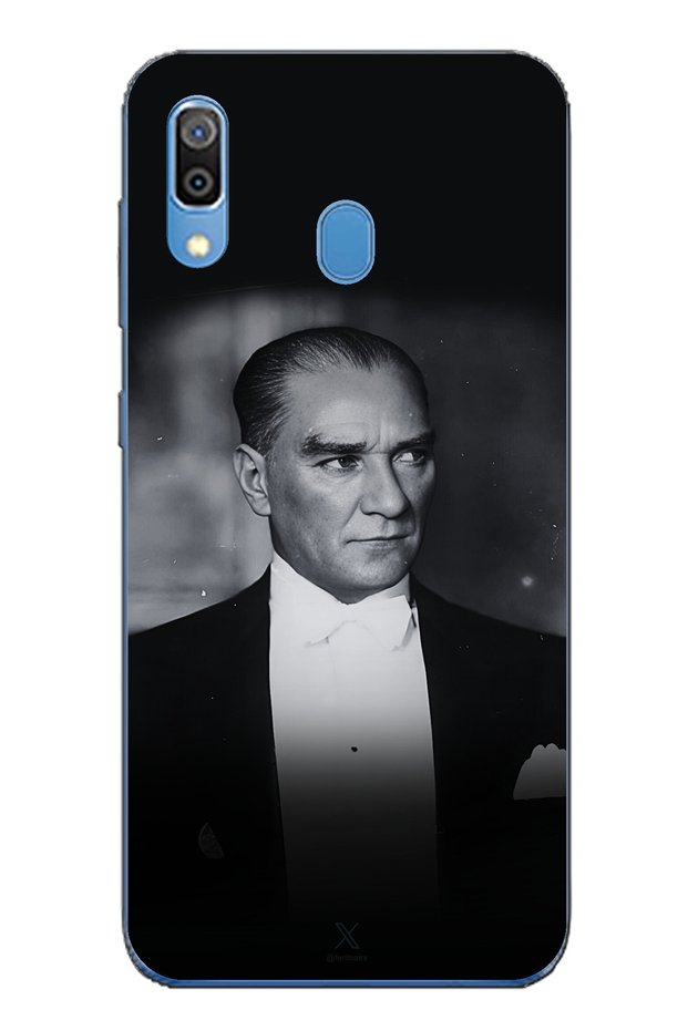 Samsung Galaxy A20-A30 Compatible Elegance and Nobility: Printed Silicone Case with Ataturk Smoking