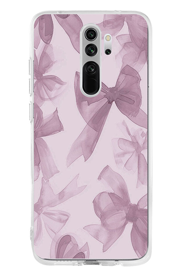 Redmi Note 8 Pro Compatible Violet Tone Bow Printed Silicone Case - 1