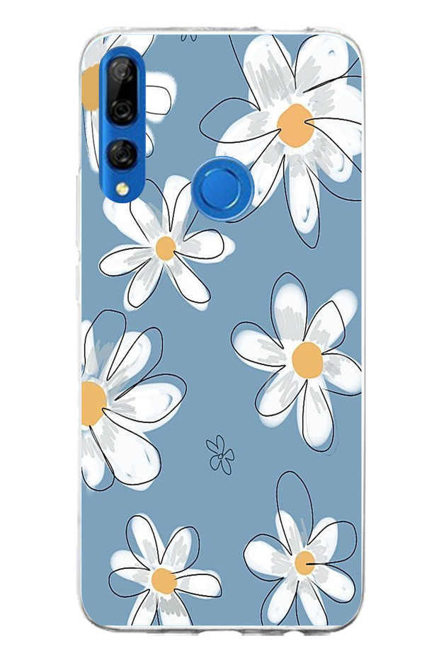 Huawei Y9 Prime (2019) Compatible Blue Daisy Garden Printed Silicone Case