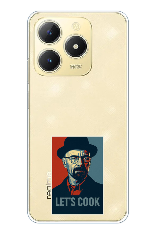 حافظة سيليكون متوافقة مع هاتف Realme C61 Lets Cook Banner مطبوع - 1