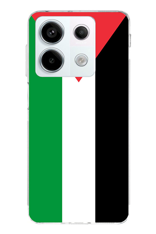 حافظة سيليكون متوافقة مع هاتف Redmi Note 13 PRO 5G بعلم فلسطين مطبوع - 1