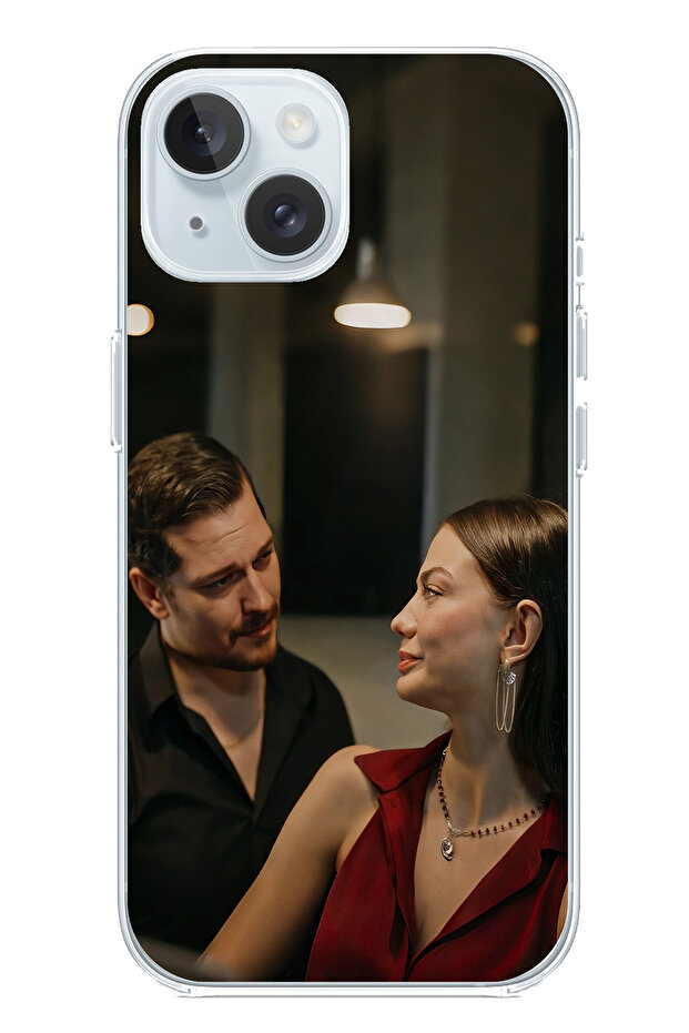 حافظة سيليكون متوافقة مع هاتف iPhone 15 - Eşref وNisan مطبوع - 1