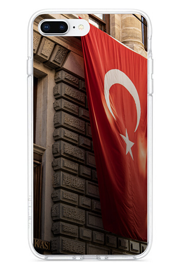 حافظة سيليكون متوافقة مع هاتف iPhone 7 PLUS-8 PLUS بعلم تركيا مطبوع - 1