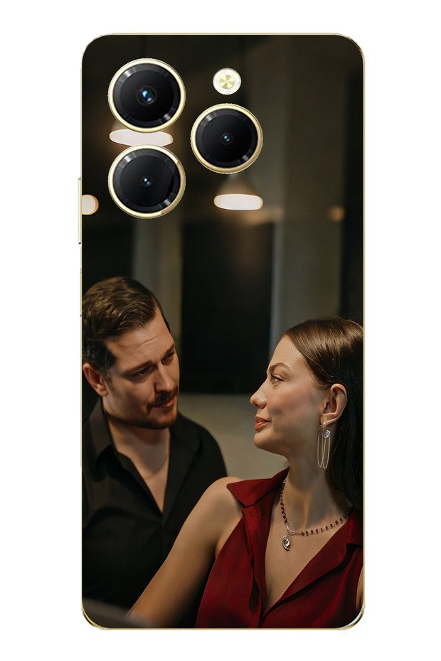 حافظة سيليكون متوافقة مع هاتف Tecno Spark 20 PRO - Eşref وNisan مطبوع - 1