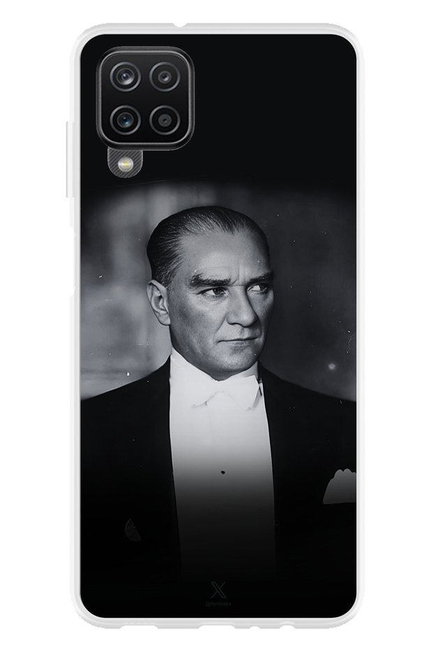 Samsung Galaxy A22-M22-M32 Compatible Elegance and Nobility: Printed Silicone Case with Ataturk Smoking