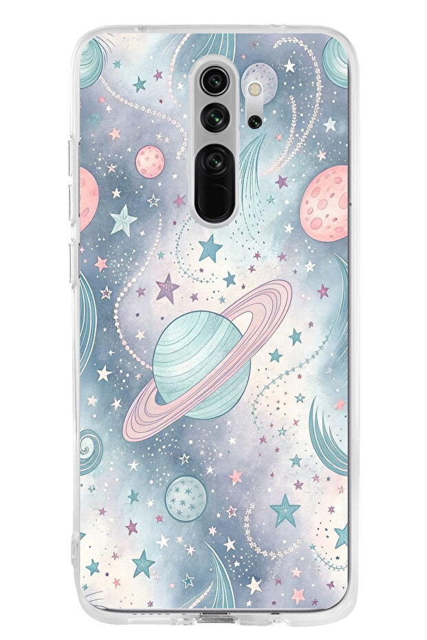 Redmi Note 8 Compatible Soft Colorful Planets Printed Silicone Case - 1