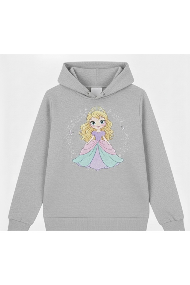 100% Cotton Shiny Fairy Tale Princess Printed Children's Hooded Sweatshirt
