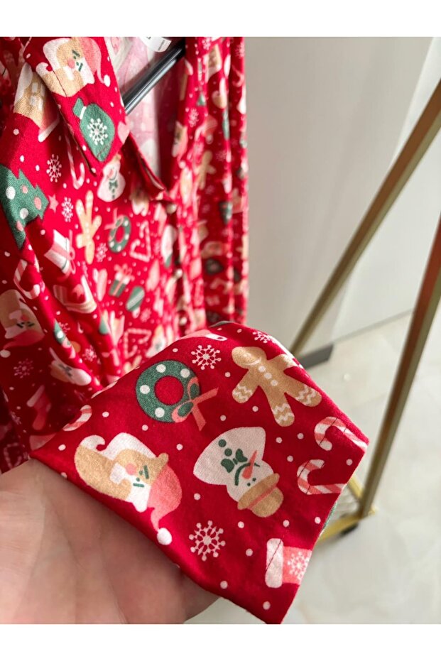 طقم بيجامة شتوية بأزرار أمامية من Winter Dream - 7