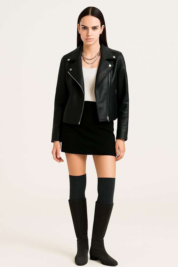 2 Çift Basic Lastikli Kalın Pamuk Karışımlı Diz Üstü Çorap - 3