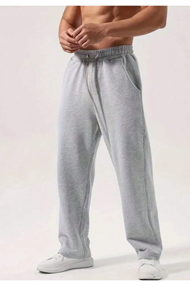 Men's Basic Gray Sweatpants Comfortable and Simple Design