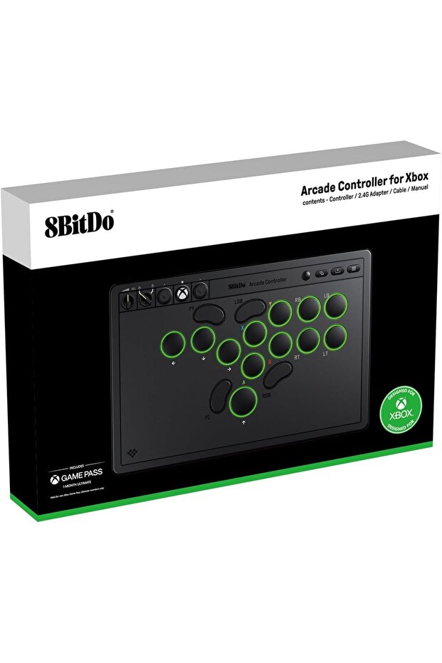 8Bitdo - وحدة تحكم ألعاب أركيد لأجهزة Xbox/PC - أسود/ألعاب كلاسيكية - 5