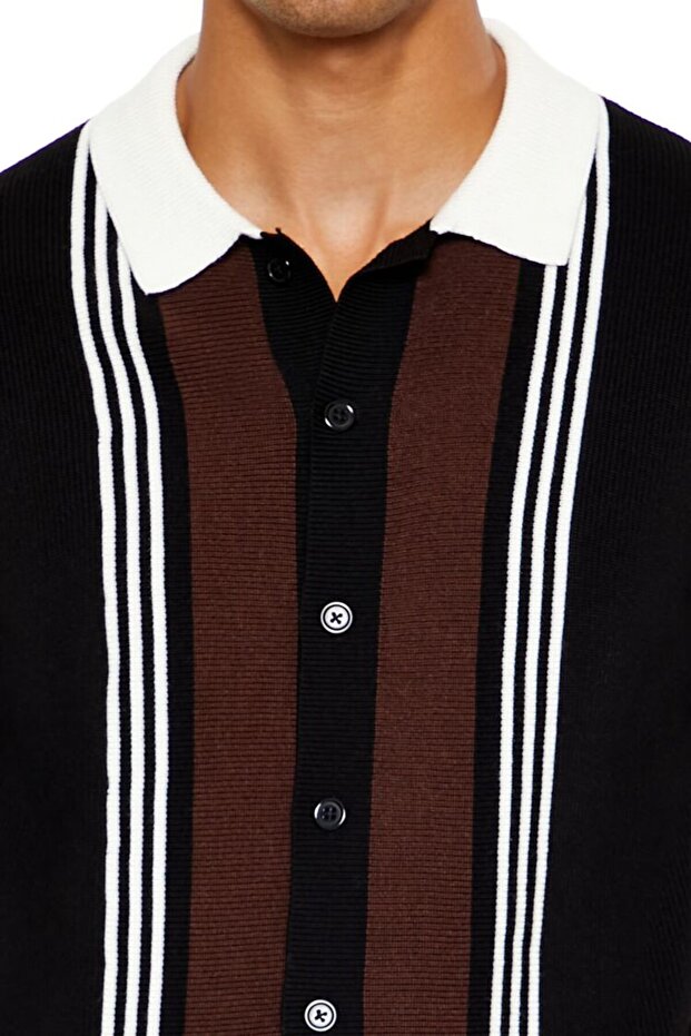 Renk Bloklu Triko Gömle - 5