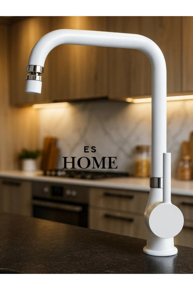 White Chrome Delta Kitchen Sink Faucet with Movable Head 2 Years Warranty