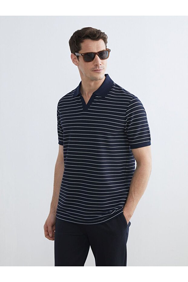 Southblue Polo Neck Striped T-Shirt